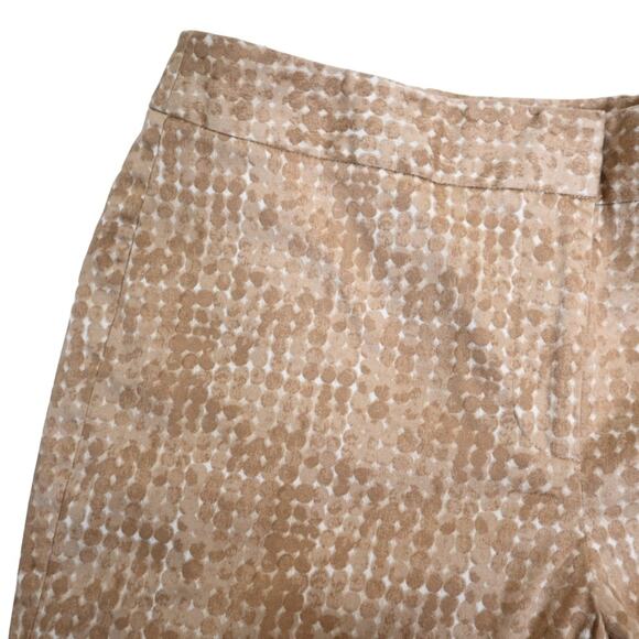 Chico's Womens XS Cropped Light Brown White Dot Pattern Cotton Pants - Picture 6 of 10